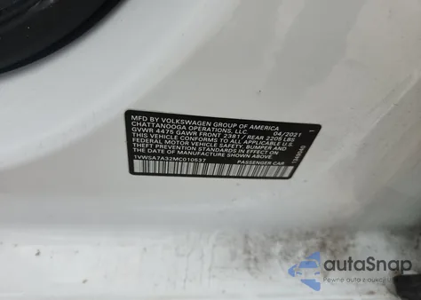 2021 Volkswagen Passat Se from USA, damaged, VIN 1VWSA7A32MC010537